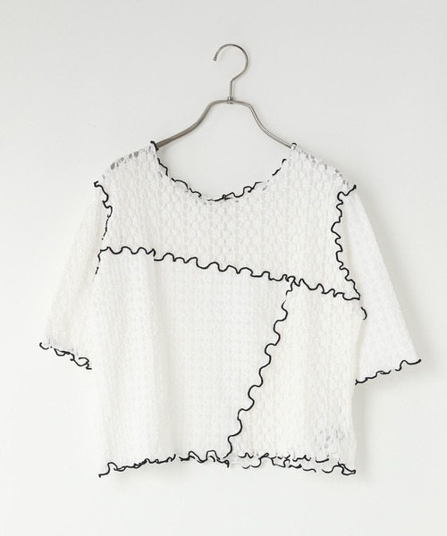 LOWRYS FARM(ローリーズファーム)の「レースメーロー5S 451472(Tシャツ/カットソー・レディース・ブラック/オフホワイト/アイボリー・FREE)」の19枚目の写真