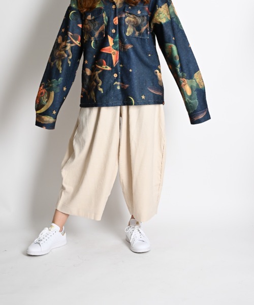 MARAI(マーライ)の「サルエルパンツ レディース ガウチョパンツ コーデュロイ(その他パンツ・レディース・ホワイト/ブルー/ブラック/ブラウン/ワイン・FREE)」の7枚目の写真