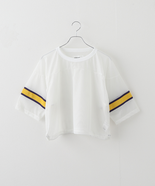 JANE SMITH / JOHN SMITH(ジェーンスミスジョンスミス)の「【JANE SMITH/ジェーンスミス】POLYESTER MESH FOOTBALL SHIRT:カットソー(Tシャツ/カットソー・レディース・ホワイト/ブラック・38)」の2枚目の写真