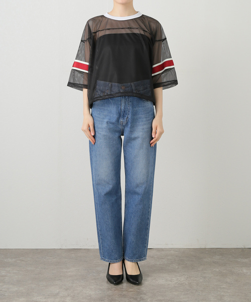 JANE SMITH / JOHN SMITH(ジェーンスミスジョンスミス)の「【JANE SMITH/ジェーンスミス】POLYESTER MESH FOOTBALL SHIRT:カットソー(Tシャツ/カットソー・レディース・ホワイト/ブラック・38)」の4枚目の写真