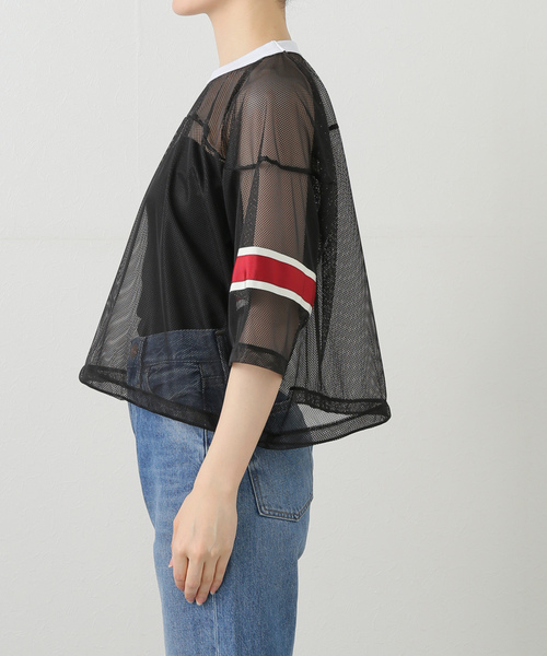 JANE SMITH / JOHN SMITH(ジェーンスミスジョンスミス)の「【JANE SMITH/ジェーンスミス】POLYESTER MESH FOOTBALL SHIRT:カットソー(Tシャツ/カットソー・レディース・ホワイト/ブラック・38)」の6枚目の写真