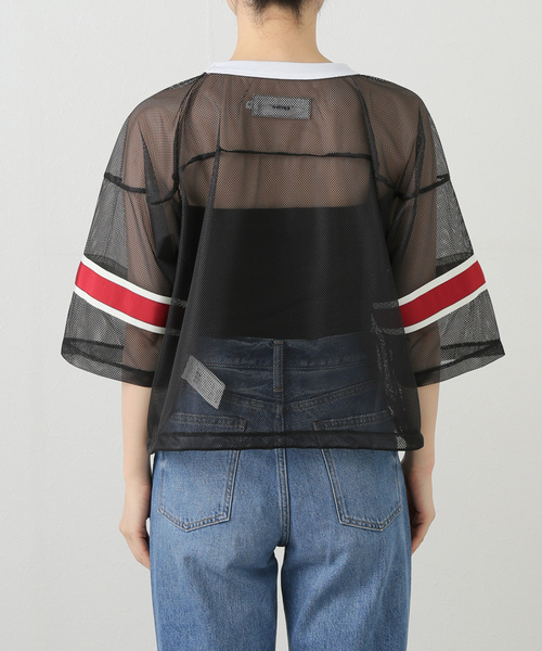 JANE SMITH / JOHN SMITH(ジェーンスミスジョンスミス)の「【JANE SMITH/ジェーンスミス】POLYESTER MESH FOOTBALL SHIRT:カットソー(Tシャツ/カットソー・レディース・ホワイト/ブラック・38)」の7枚目の写真