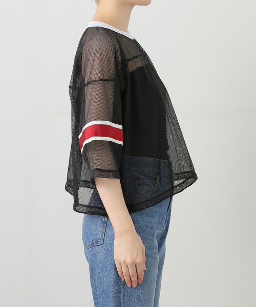 JANE SMITH / JOHN SMITH(ジェーンスミスジョンスミス)の「【JANE SMITH/ジェーンスミス】POLYESTER MESH FOOTBALL SHIRT:カットソー(Tシャツ/カットソー・レディース・ホワイト/ブラック・38)」の8枚目の写真