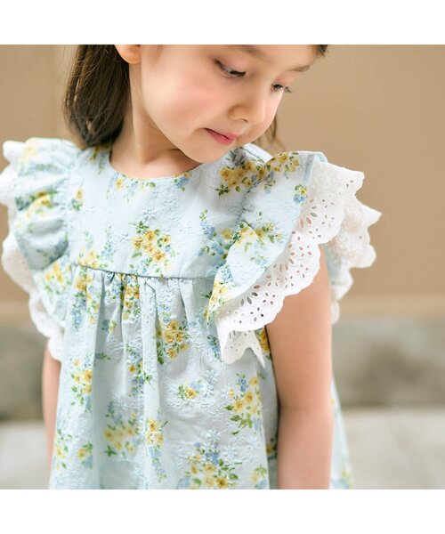 ☆amitie☆フレンチお袖チュニックレースのお花つき