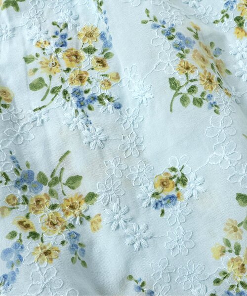 apres les cours（アプレレクール）の「【リンク】レースフラワープリントチュニック（シャツ/ブラウス・キッズ・サックスブルー/オフホワイト・90/100/110/120/80/130/140）」の14枚目の写真