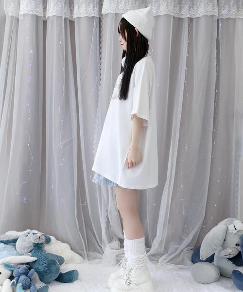 Whinny/心臓大爆破 ロンT　水色　天使界隈　ホワイニー Whinny/心臓大爆破 ロンT 水色 天使界隈 ホワイニーの通販 by