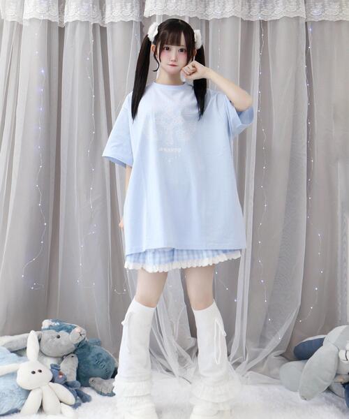 Whinny（ホワイニー）の「Whinny/心臓天国ティー（Tシャツ/カットソー・レディース・ホワイト/サックスブルー/ブラック・FREE）」の13枚目の写真