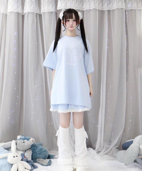 Whinny（ホワイニー）の「Whinny/心臓天国ティー（Tシャツ/カットソー・レディース・ホワイト/サックスブルー/ブラック・FREE）」の14枚目の写真