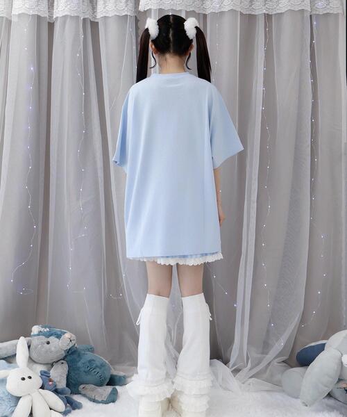 Whinny（ホワイニー）の「Whinny/心臓天国ティー（Tシャツ/カットソー・レディース・ホワイト/サックスブルー/ブラック・FREE）」の16枚目の写真