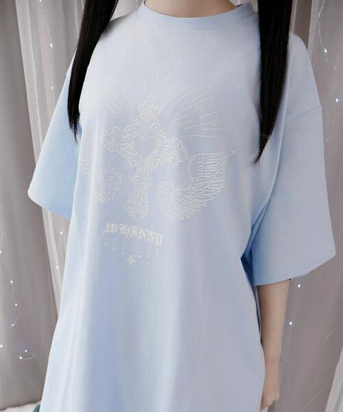 Whinny（ホワイニー）の「Whinny/心臓天国ティー（Tシャツ/カットソー・レディース・ホワイト/サックスブルー/ブラック・FREE）」の17枚目の写真