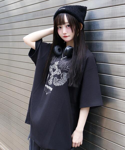 Whinny（ホワイニー）の「Whinny/心臓天国ティー（Tシャツ/カットソー・レディース・ホワイト/サックスブルー/ブラック・FREE）」の19枚目の写真