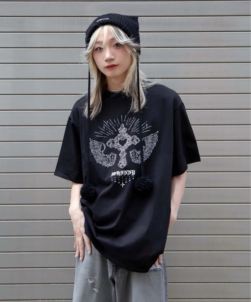 Whinny(ホワイニー)の「Whinny/心臓天国ティー(Tシャツ/カットソー・レディース・ホワイト/サックスブルー/ブラック・FREE)」の10枚目の写真