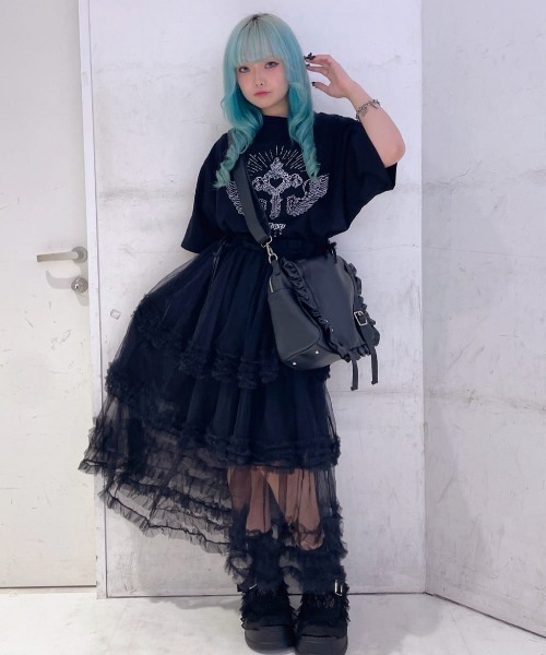 Whinny(ホワイニー)の「Whinny/心臓天国ティー(Tシャツ/カットソー・レディース・ホワイト/サックスブルー/ブラック・FREE)」の11枚目の写真