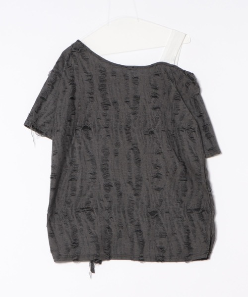 Sibra(シブラ)の「バタフライ刺繍Tシャツ(Tシャツ/カットソー・レディース・グレー/ベージュ/ブラック・M)」の6枚目の写真