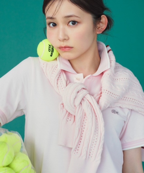 LACOSTE(ラコステ)の「LACOSTE/ニットカーディガン(カーディガン/ボレロ・レディース・ホワイト/ピンク/グリーン・FREE)」の8枚目の写真