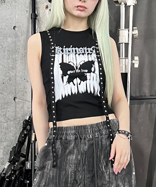 Figments（フィグメンツ）の「バタフライスタッズタンク（タンクトップ・レディース・ブラック・FREE）」の3枚目の写真