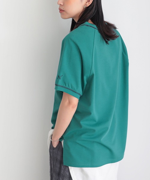 n'OrLABEL(ノアールレーベル)の「【汗じみ防止・接触冷感・UVカット・吸水速乾・イージーケア】ロゴ刺繍ラグランカットソー(Tシャツ/カットソー・レディース・グリーン/ブラック/ブルー・1/2)」の5枚目の写真