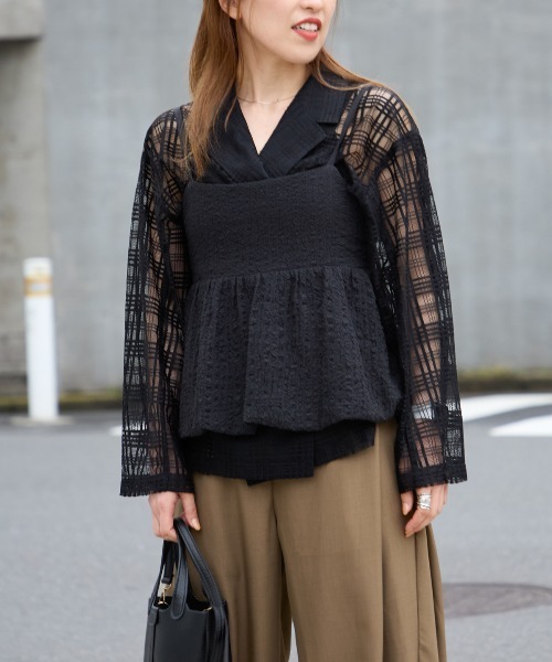 【関税込み】Courreges ブラウン チェック ジャケット 241783F063016_1.jpg