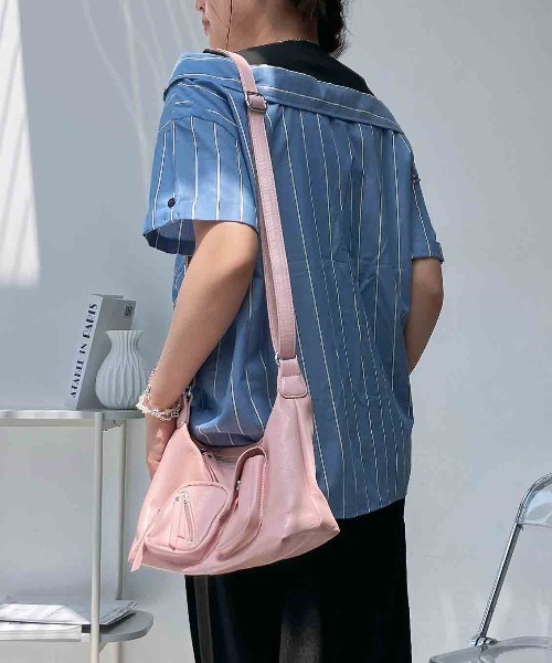 AS KNOW AS plus(アズノゥアズプラス)の「●2WAYドッキング半袖シアーシャツ(シャツ/ブラウス・レディース・オフホワイト/アイボリー系/ブルー系/イエロー系/カーキ/ピンク系/ネイビー系/ブラック系/ブルー系1・FREE)」の20枚目の写真