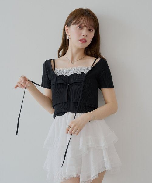 美品メゾピアノ　総レース編みカーディガンとスカートセット　フォーマル レースタイトスカート（セットアップ対応） 通販【ニッセン】