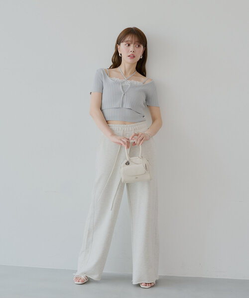 Chico（チコ）の「【5色展開】ショートカーディガン+レースキャミセット（カーディガン/ボレロ・レディース・ピンク/ホワイト/ブラック/ブルー/ホワイト系その他・FREE）」の14枚目の写真