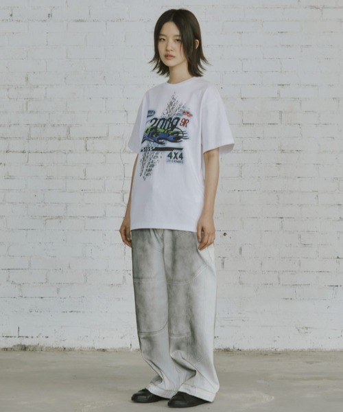 ROMANTIC CROWN(ロマンティッククラウン)の「A'GEM/9 × .kom 『ROMANTIC CROWN/ロマンティック クラウン』Skid Mark T-Shirt /スキッドマーク Tシャツ(Tシャツ/カットソー・レディース・ホワイト/ブラック・M)」の4枚目の写真