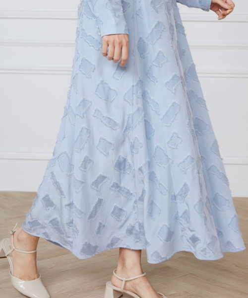 INED(イネド)の「カットジャガードミディ丈ワンピース《la veille by SUPERIOR CLOSET》(ワンピース・レディース・サックスブルー/アイボリー・9号/11号/7号)」の13枚目の写真