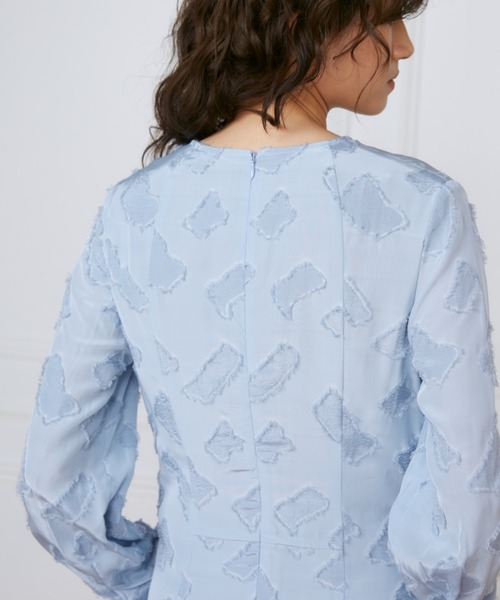 INED(イネド)の「カットジャガードミディ丈ワンピース《la veille by SUPERIOR CLOSET》(ワンピース・レディース・サックスブルー/アイボリー・9号/11号/7号)」の12枚目の写真