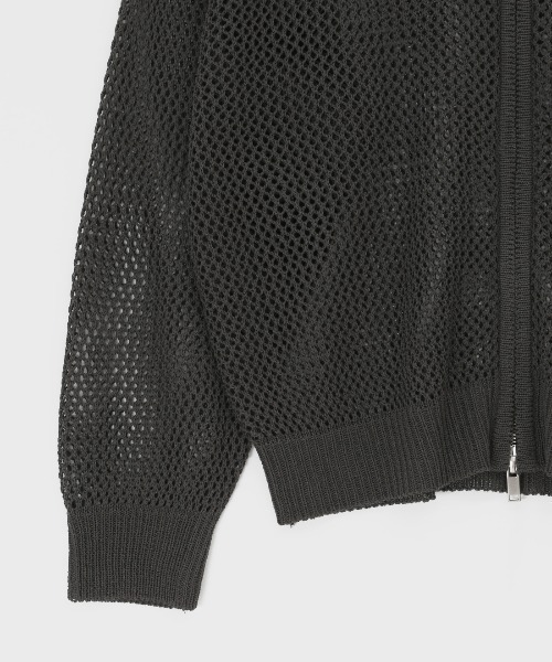 BLACKUP（ブラックアップ）の「[MADE] エルニンスカッシュニットフードジップアップ（パーカー・レディース・チャコール/アイボリー・FREE）」の16枚目の写真