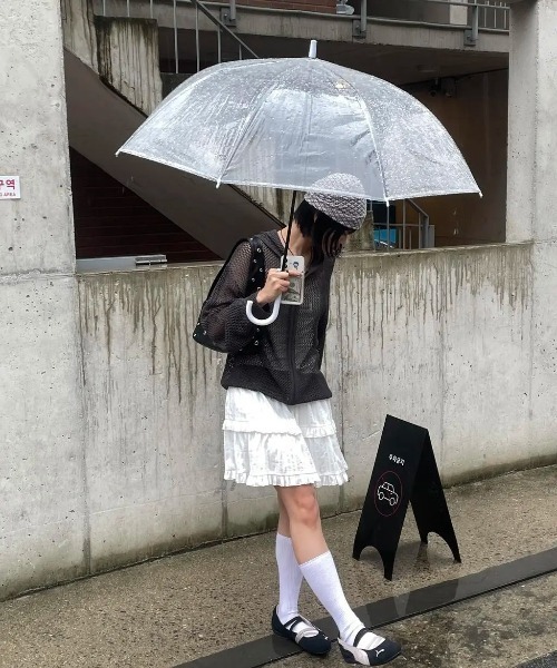 BLACKUP（ブラックアップ）の「[MADE] エルニンスカッシュニットフードジップアップ（パーカー・レディース・チャコール/アイボリー・FREE）」の7枚目の写真