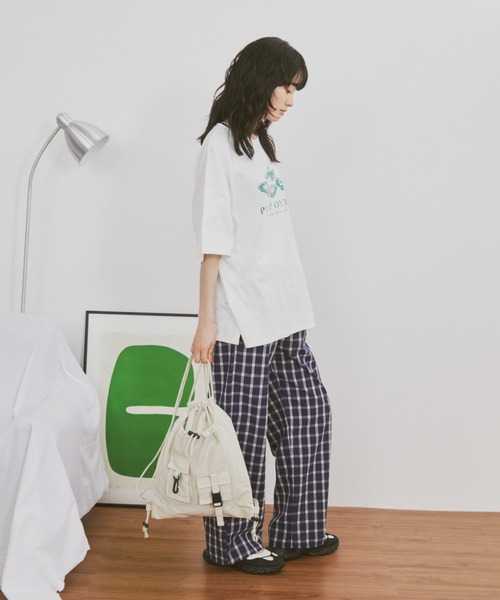 MERLOT（メルロー）の「オイスタープリントBIGT（Tシャツ/カットソー・レディース・ライトパープル/ホワイト・FREE）」の7枚目の写真