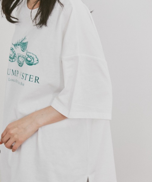 MERLOT（メルロー）の「オイスタープリントBIGT（Tシャツ/カットソー・レディース・ライトパープル/ホワイト・FREE）」の11枚目の写真