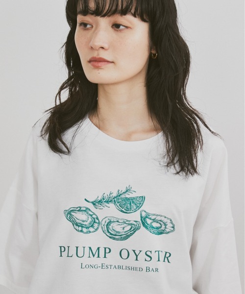 MERLOT（メルロー）の「オイスタープリントBIGT（Tシャツ/カットソー・レディース・ライトパープル/ホワイト・FREE）」の12枚目の写真