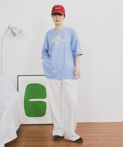 MERLOT（メルロー）の「オイスタープリントBIGT（Tシャツ/カットソー・レディース・ライトパープル/ホワイト・FREE）」の20枚目の写真