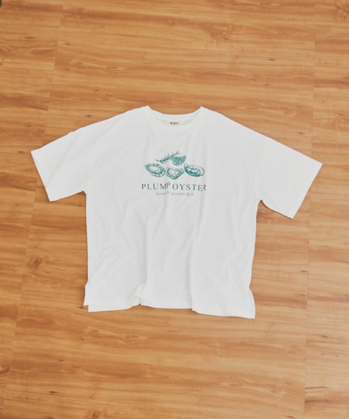 MERLOT（メルロー）の「オイスタープリントBIGT（Tシャツ/カットソー・レディース・ライトパープル/ホワイト・FREE）」の22枚目の写真