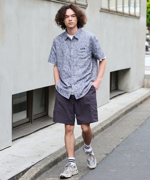 ragged mountain（ラギットマウンテン）の「【RAGGED MOUNTAIN：ラギットマウンテン】【ベタつかないリップル素材】EFFINGHAM/エフィンガム ライトリップル ドライ 総柄シャツ 速乾・軽量 肌離れが良いシボ感 涼しい 半袖シャツ（シャツ/ブラウス・メンズ・ベージュ/ネイビー/グレー/カーキ/ライトグレー/ピンク/チャコールグレー/ブルー・MEDIUM/LARGE/X-LARGE）」の22枚目の写真