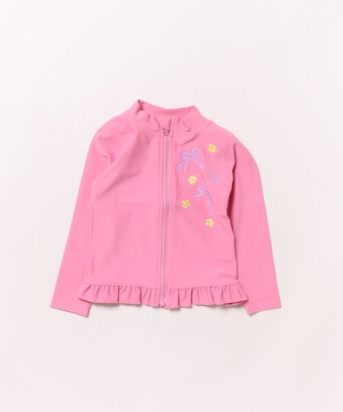 HAKKA BABY（ハッカベビー）の「[ベビー]リボンプリントラッシュガード（ラッシュガード・キッズ・オフホワイト/ピンク・SS）」の2枚目の写真