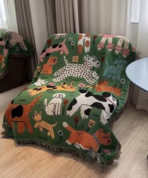 Sowel.（ソエル）の「【 Sowel. / ソエル 】 ドッグ フリンジ 大判 ブランケット / マルチ カバー ＃（ブランケット）」