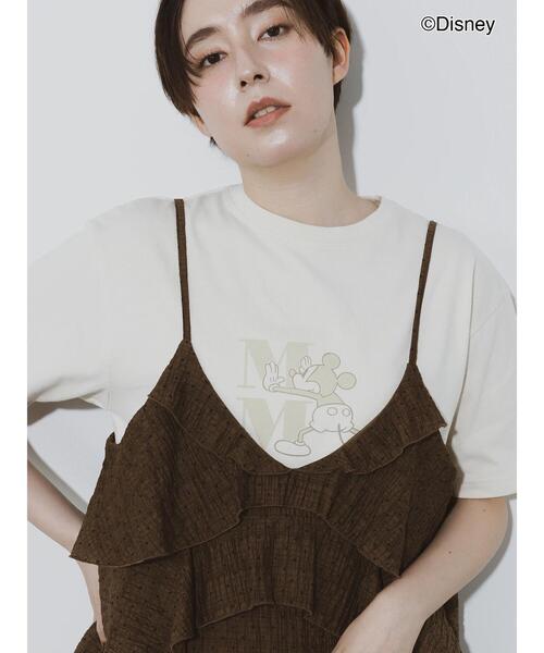 SHANTii × SO TIRED nicoichi ミッキー シャツ L セール】【Disney】ミッキー/ワンカラー刺繍Tシャツ（Tシャツ