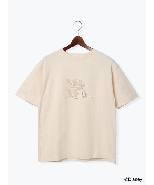 セール】【Disney】ミッキー/ワンカラー刺繍Tシャツ（Tシャツ