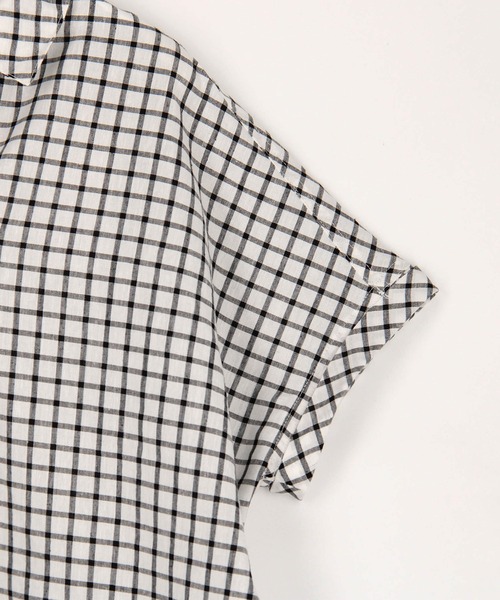 Grand PARK（グランドパーク）の「柔らかさわやか リネンシャツ　チェック柄（シャツ/ブラウス・レディース・ベージュ/ブラック/グレー・FREE）」の14枚目の写真