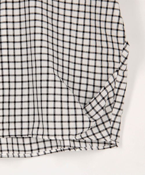 Grand PARK（グランドパーク）の「柔らかさわやか リネンシャツ　チェック柄（シャツ/ブラウス・レディース・ベージュ/ブラック/グレー・FREE）」の15枚目の写真