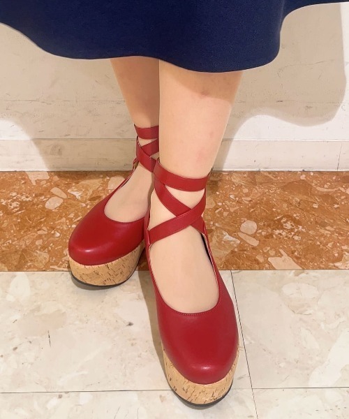 【An Another Angelus】クロスストラップ厚底パンプス an another angelus パンプス 「大人気リピート生産決定