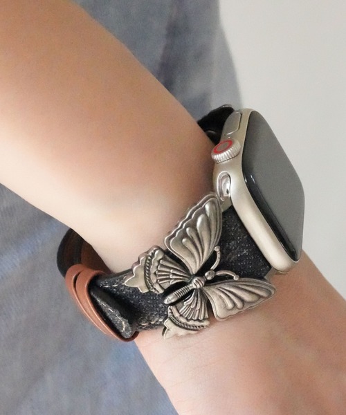 Port(ポート)の「【 Port / ポート 】 AppleWatch バタフライ デザイン / アップルウォッチバンド #_(デジタル腕時計・レディース・サックスブルー/ブラック/ライトブルー/ブルー・40mm/44mm)」の1枚目の写真