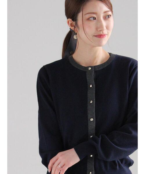 Te chichi（テチチ）の「ハイツイストコットンクルーカーディガン（カーディガン/ボレロ・レディース・オフホワイト/ピンク/ベージュ/ネイビー・F）」の3枚目の写真