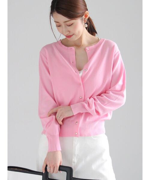 Te chichi（テチチ）の「ハイツイストコットンクルーカーディガン（カーディガン/ボレロ・レディース・オフホワイト/ピンク/ベージュ/ネイビー・F）」の4枚目の写真