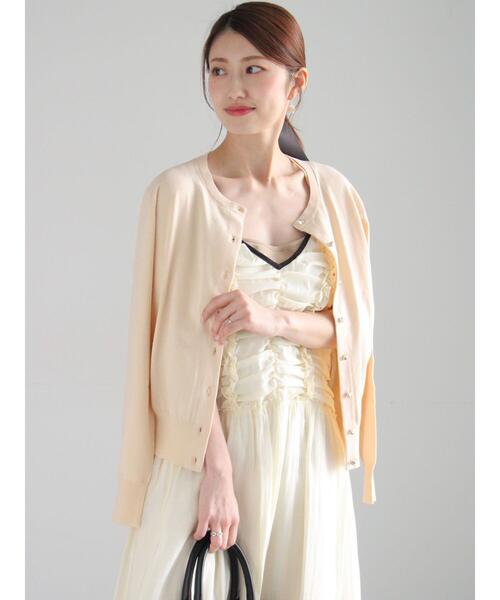 Te chichi（テチチ）の「ハイツイストコットンクルーカーディガン（カーディガン/ボレロ・レディース・オフホワイト/ピンク/ベージュ/ネイビー・F）」の7枚目の写真