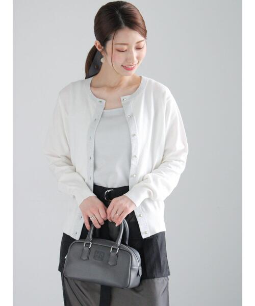 Te chichi（テチチ）の「ハイツイストコットンクルーカーディガン（カーディガン/ボレロ・レディース・オフホワイト/ピンク/ベージュ/ネイビー・F）」の10枚目の写真