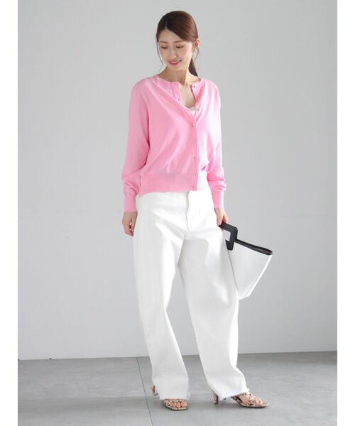 Te chichi（テチチ）の「ハイツイストコットンクルーカーディガン（カーディガン/ボレロ・レディース・オフホワイト/ピンク/ベージュ/ネイビー・F）」の11枚目の写真