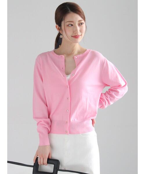 Te chichi（テチチ）の「ハイツイストコットンクルーカーディガン（カーディガン/ボレロ・レディース・オフホワイト/ピンク/ベージュ/ネイビー・F）」の13枚目の写真